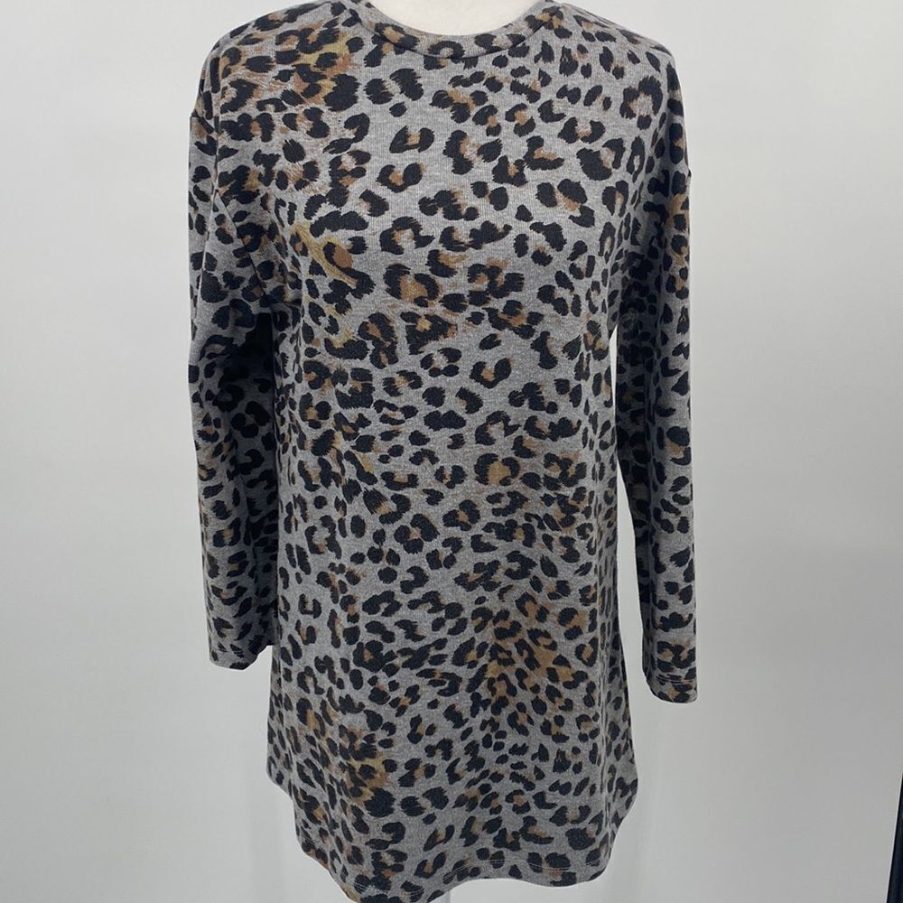 Zara Leopard Print Sweater Dress or Tunic Medium